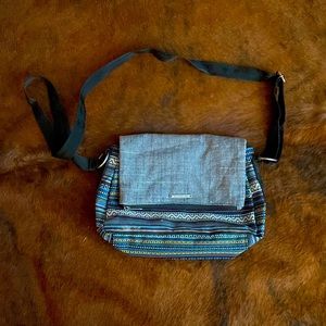 SOLD! Crossbody Blue Printed Purse with Hidden Pocket